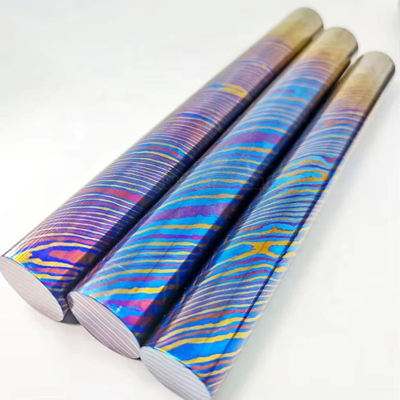 Titanium Damascus Billet for Knife Making and Jewelry